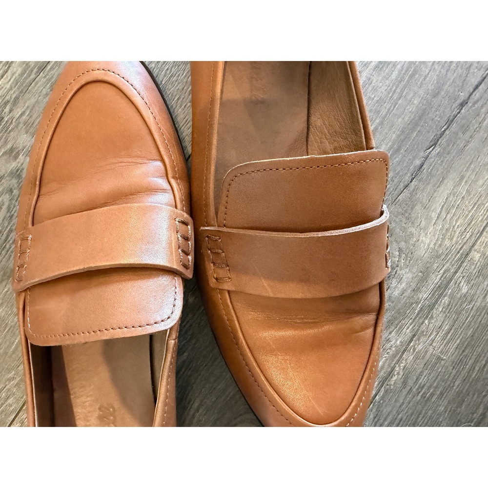 Madewell Frances Loafers English Saddle Tan Leather Pointed Toe Shoes Size 9 - Picture 9 of 9
